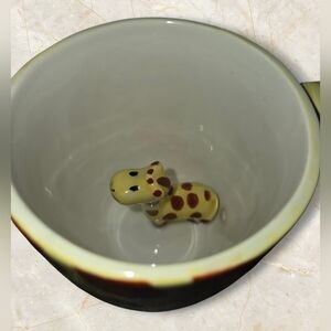 Y2K Pier One Adorable Giraffe Ceramic Mug Cup Figure Inside Nice Gift Excellent!